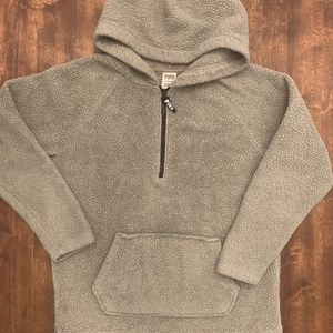 PINK Victoria Secret's Fleece Half Zip Pullover Olive Sage Green Hoodie Small